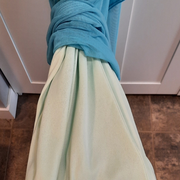 Long Summer Gown, blue and green - Picture 2 of 7